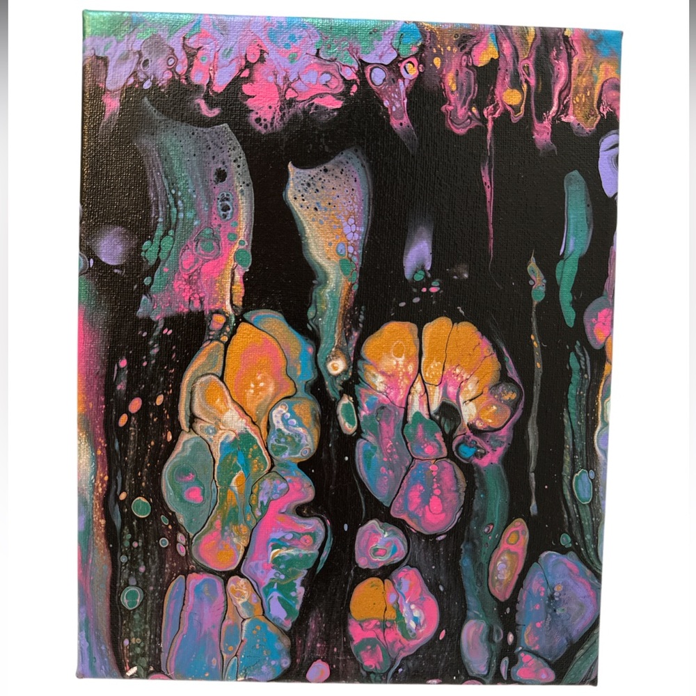 Handmade Abstract Canvas Art with Vibrant Colors 8x10